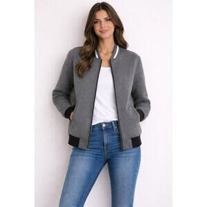 Grey Bomber Jacket Size L